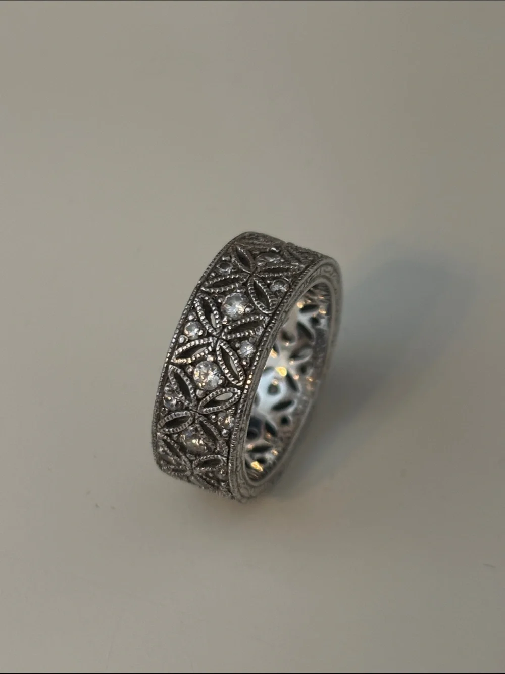 Tacori Eternity Band Ring Wide Filigree